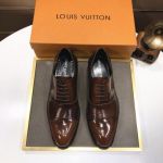 LV Brown calfskin Leather Shoes-LV Man Business Leather Shoes